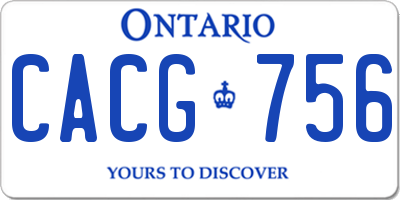 ON license plate CACG756