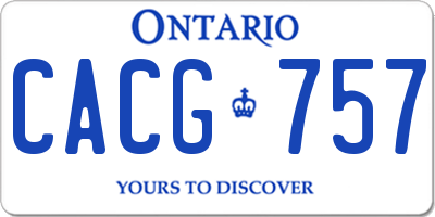 ON license plate CACG757