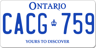 ON license plate CACG759