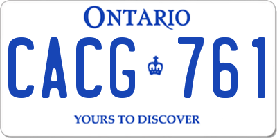 ON license plate CACG761