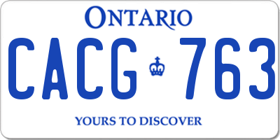 ON license plate CACG763