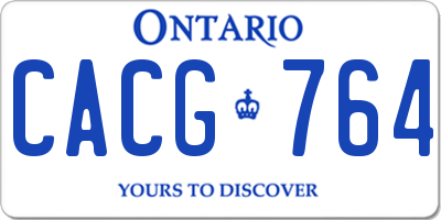 ON license plate CACG764