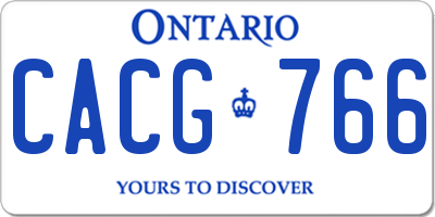 ON license plate CACG766