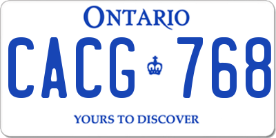 ON license plate CACG768