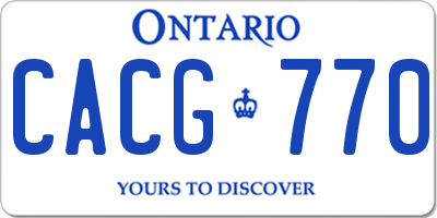 ON license plate CACG770