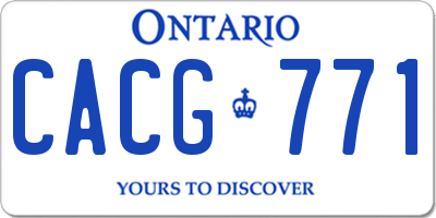 ON license plate CACG771