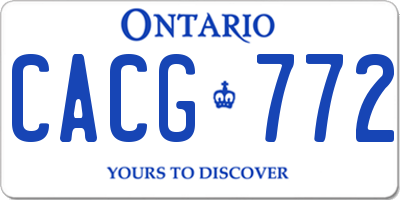 ON license plate CACG772