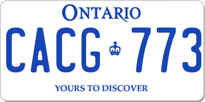 ON license plate CACG773