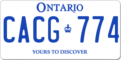 ON license plate CACG774