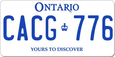 ON license plate CACG776