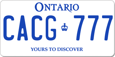 ON license plate CACG777