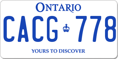 ON license plate CACG778