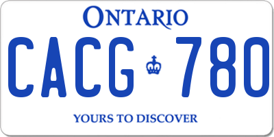 ON license plate CACG780