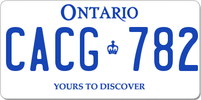 ON license plate CACG782