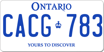 ON license plate CACG783