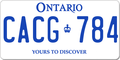 ON license plate CACG784