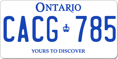 ON license plate CACG785