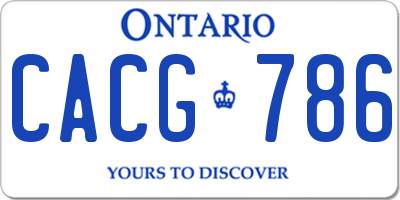 ON license plate CACG786