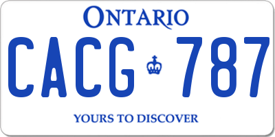 ON license plate CACG787