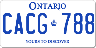 ON license plate CACG788