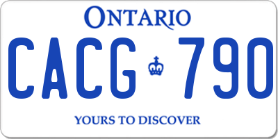 ON license plate CACG790