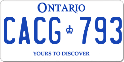 ON license plate CACG793