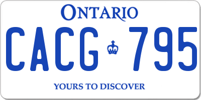 ON license plate CACG795