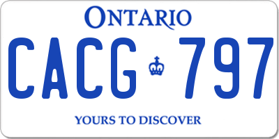 ON license plate CACG797