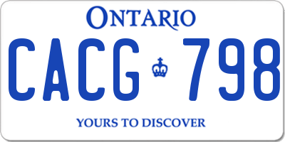 ON license plate CACG798