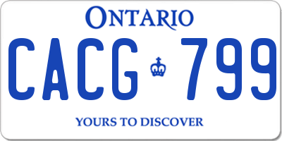 ON license plate CACG799