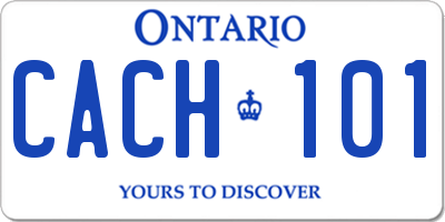 ON license plate CACH101