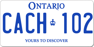 ON license plate CACH102