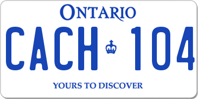 ON license plate CACH104