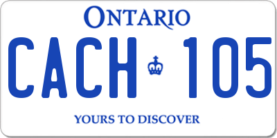 ON license plate CACH105