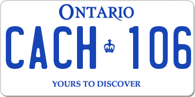 ON license plate CACH106