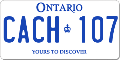 ON license plate CACH107