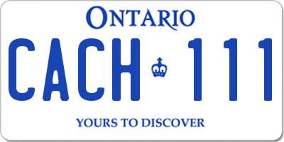 ON license plate CACH111