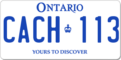 ON license plate CACH113