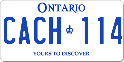 ON license plate CACH114