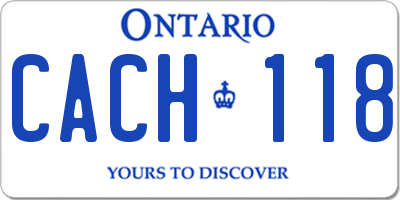 ON license plate CACH118