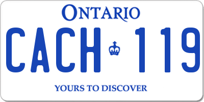 ON license plate CACH119