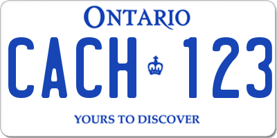 ON license plate CACH123