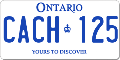 ON license plate CACH125