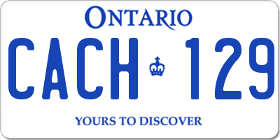 ON license plate CACH129