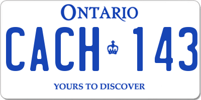 ON license plate CACH143