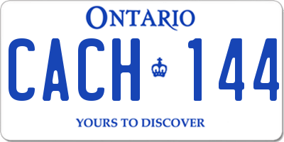 ON license plate CACH144