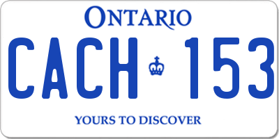 ON license plate CACH153