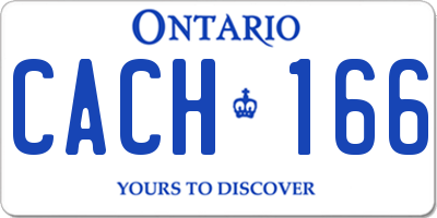 ON license plate CACH166