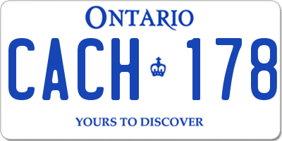 ON license plate CACH178