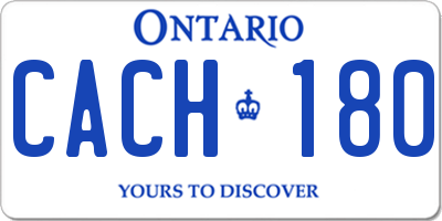 ON license plate CACH180